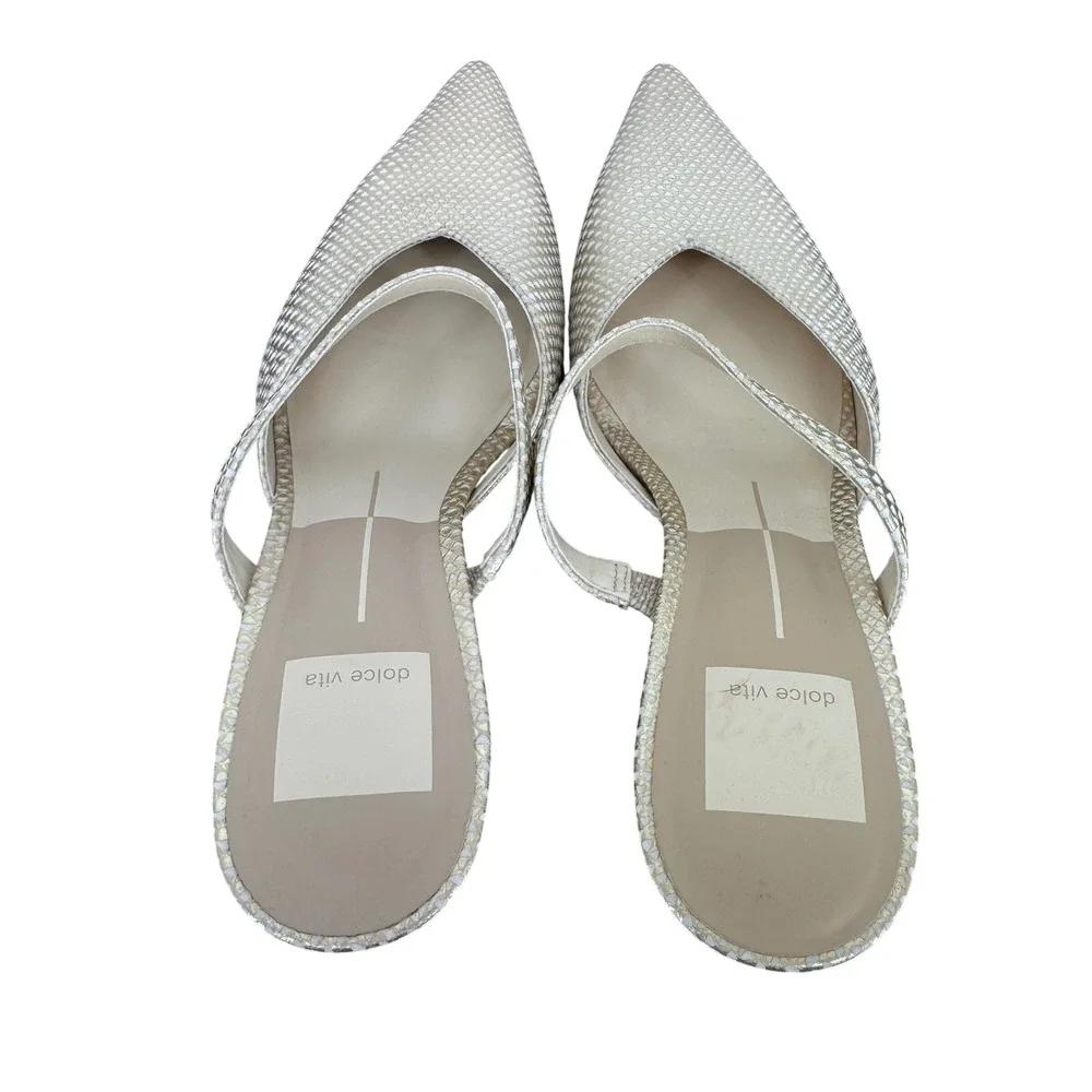 NWOB Dolce Vita Kanika Slip On Pointed Toe Heels Pumps Champagne Gold Size 6.5